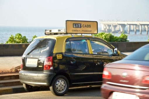 lit cabs drives through worli seaface